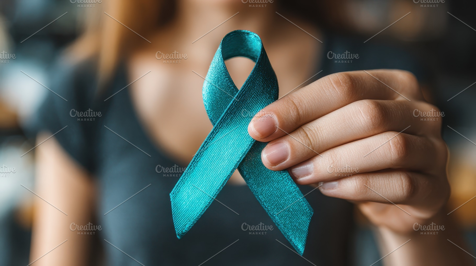 Teal ribbon awareness support hope h, a Photo by Pixeness Studio