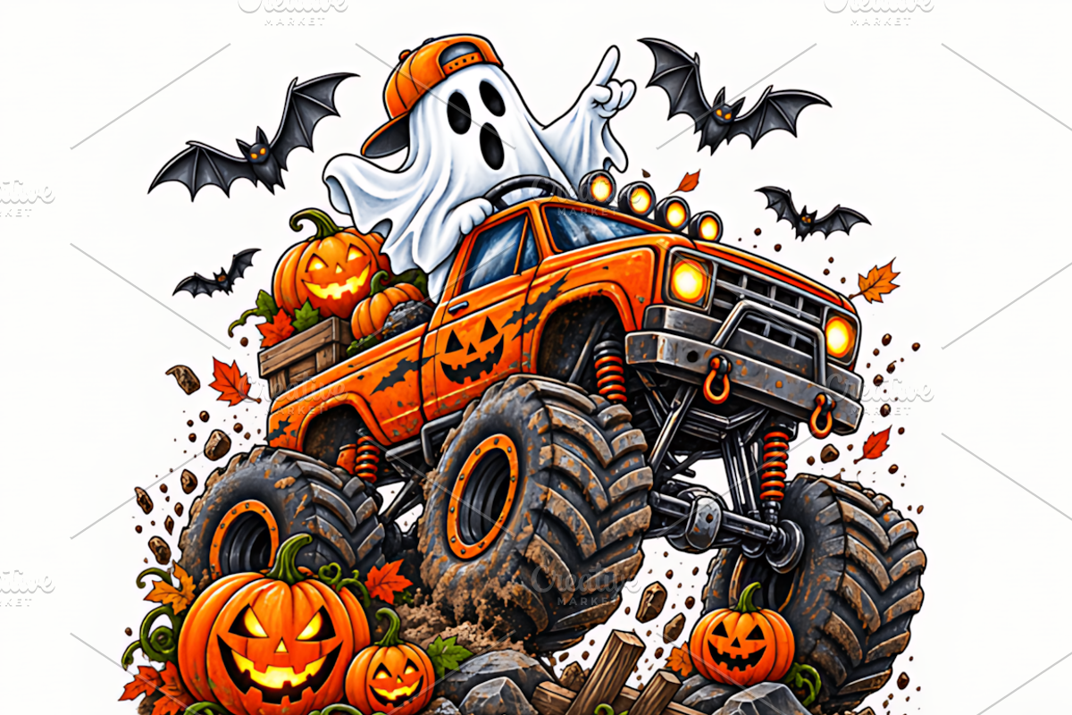Halloween Monster Truck PNG, Cute, a Seasonal Illustration by Coco Bloom (Photo 1 of 3)