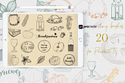 Thanksgiving Procreate Stamps set, a Shape Add-On by Ducatum (Thumbnail 1 of 3)