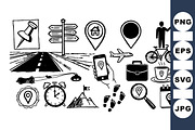Navigation Icon Vector Set, an Illustration by designvectx (Thumbnail 1 of 3)