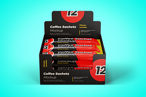 Coffee Sachet Box Mockup