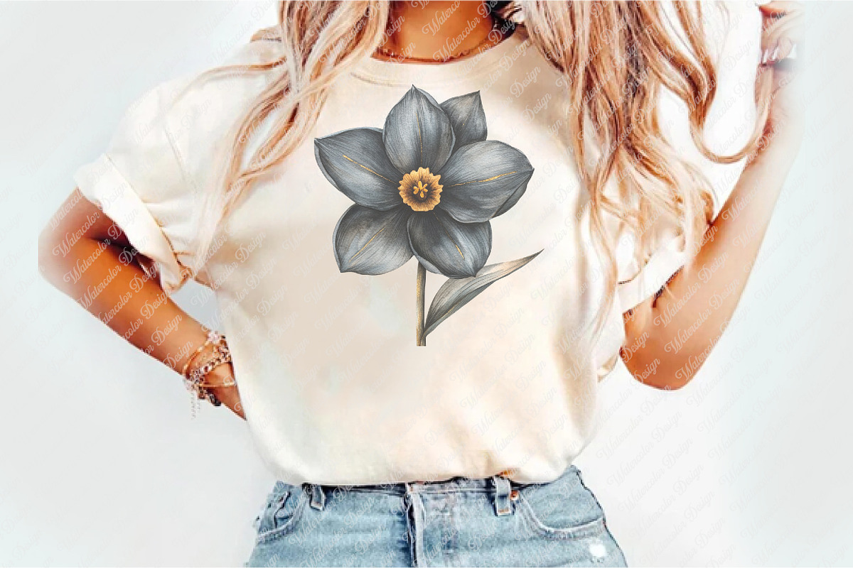 Glitter Luxury Black Spring Flower, an Illustration by Watercolor design (Photo 5 of 12)