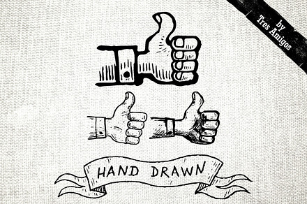 Thumbs up hand drawn icons