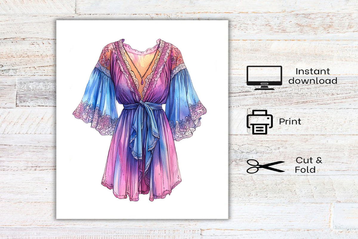 Boho Summer Fashion Coastal Clipart, an Illustration by Canvas Craft (Photo 7 of 7)