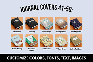 KDP 50 Journal Cover Bundle Canva