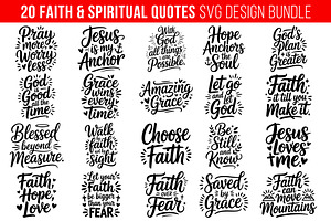 20 Faith & Spiritual Quotes SVG, an Object Graphic by himelgfx