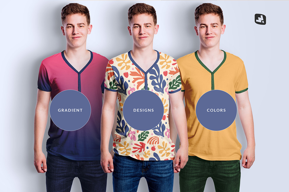 Men's Vneck Tshirt Mockup, a Shirt Mockup by Designertale (Photo 4 of 12)