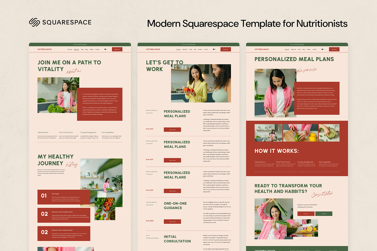 Squarespace Template: Nourish, a Squarespace Template by Applet Studio (Photo 2 of 6)
