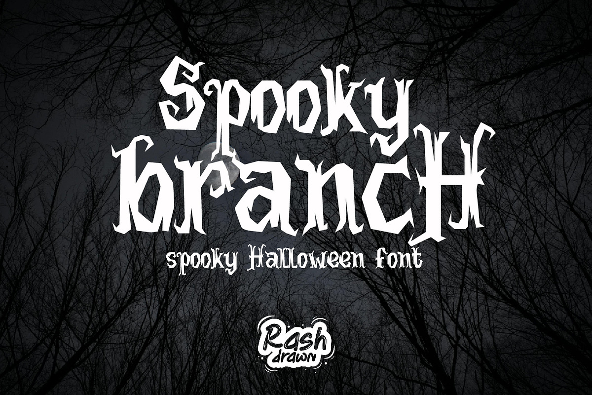 SpookyBranc, a Font by Rashdrawn (Photo 1 of 4)