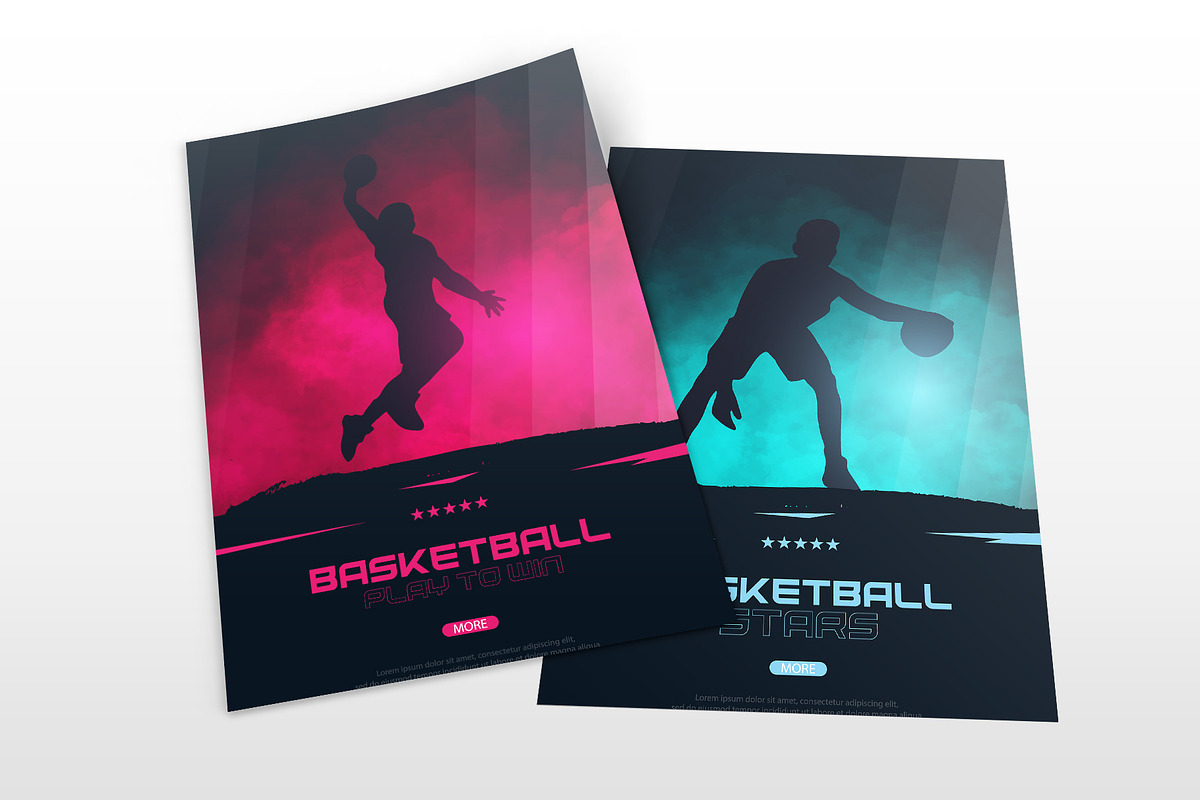 Set of 6 Basketball Posters, a Flyer Template by Leo Edition (Photo 2 of 5)