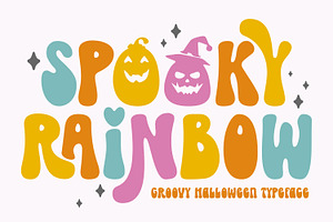 Spooky Rainbow - Halloween Font, a Handwritten Font by Keithzo