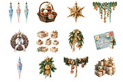 Vintage Christmas Clipart - 38 PNG, a Seasonal Illustration by InkyQueenArt (Thumbnail 4 of 8)