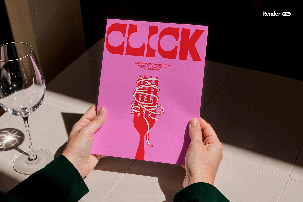 Paper Menu Mockup Set, a Packaging Mockup by Renderteam (Photo 4 of 10)