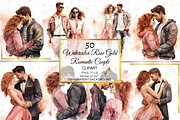 Rose gold Watercolor Romantic Couple, an Illustration by NiiiNArt (Thumbnail 6 of 9)