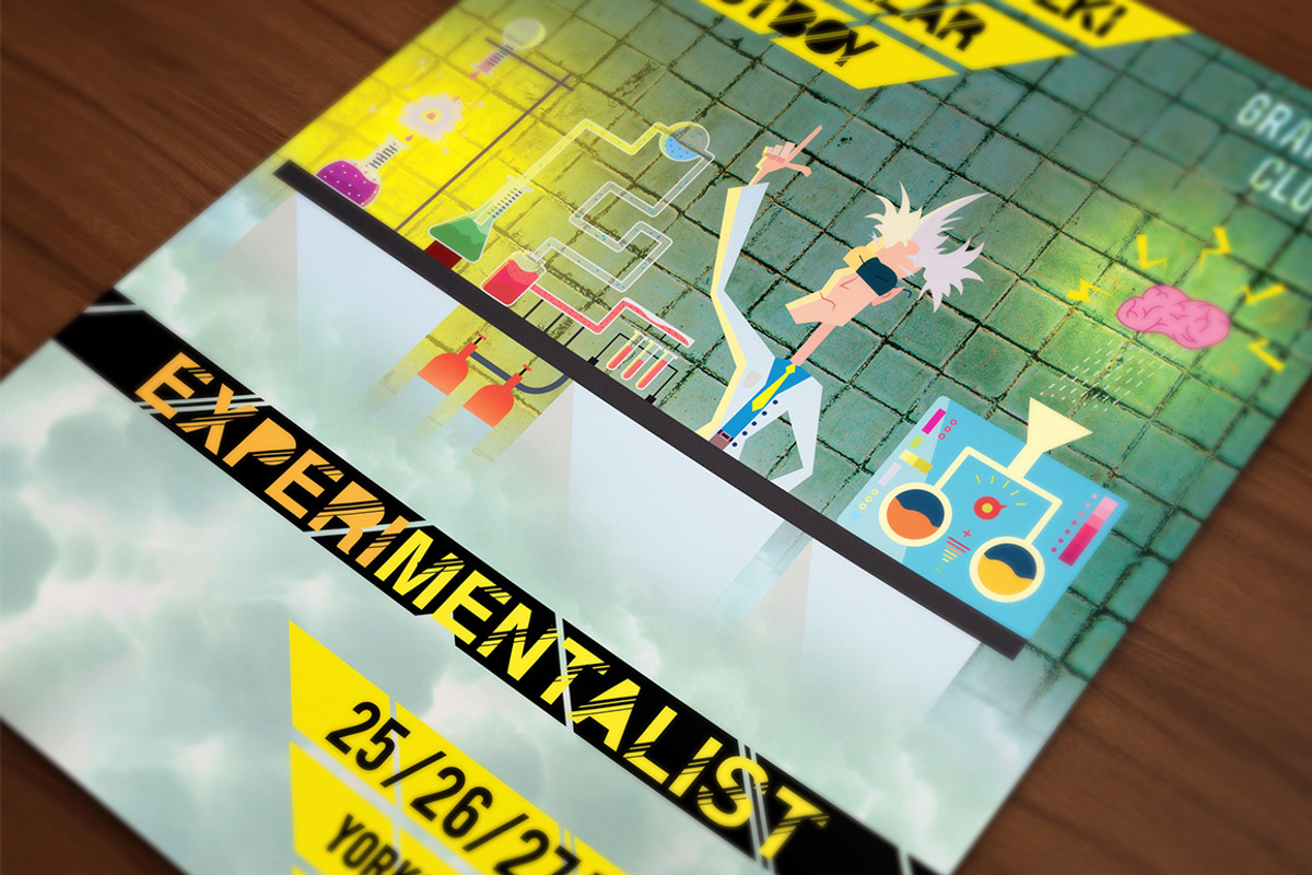 Experimentalist Psychedelic Lab, a Flyer Template by VectorBurn (Photo 1 of 5)