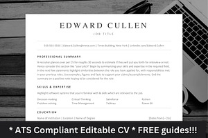 Minimalist ATS system optimised cv