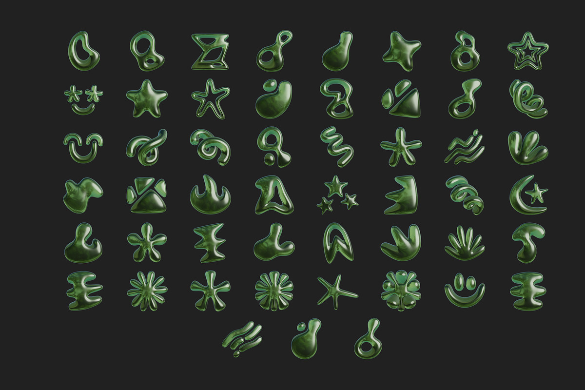 3D Abstract Green Liquid, an Object 3D Model by Rakata Studio (Photo 3 of 3)