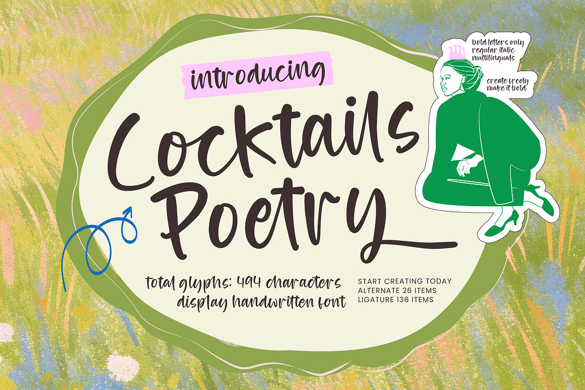 Cocktails Poetry Display Handwritten, a Script Font by stylishtype.co (Photo 1 of 15)