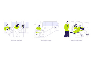 Bus network abstract concept vector, a Transportation Illustration by Visual Generation