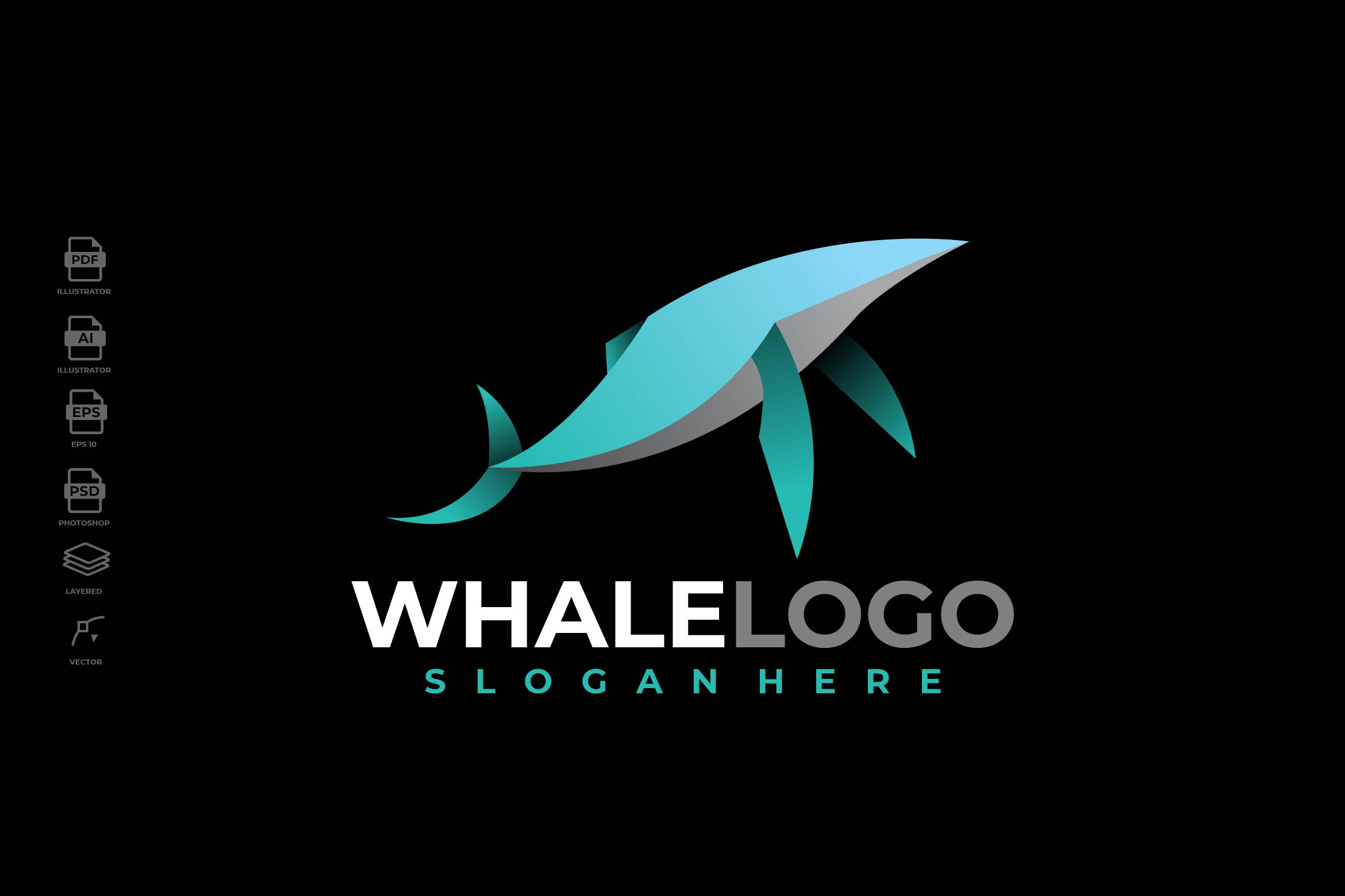 Modern Gradient Whale Logo Template, a Branding & Logo Template by Rupture