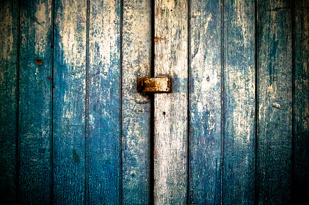 Vintage wooden door and key locker