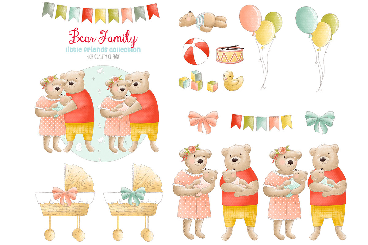 Bear mother and father clipart, an Animal Illustration by Magic Story Studio (Photo 3 of 4)