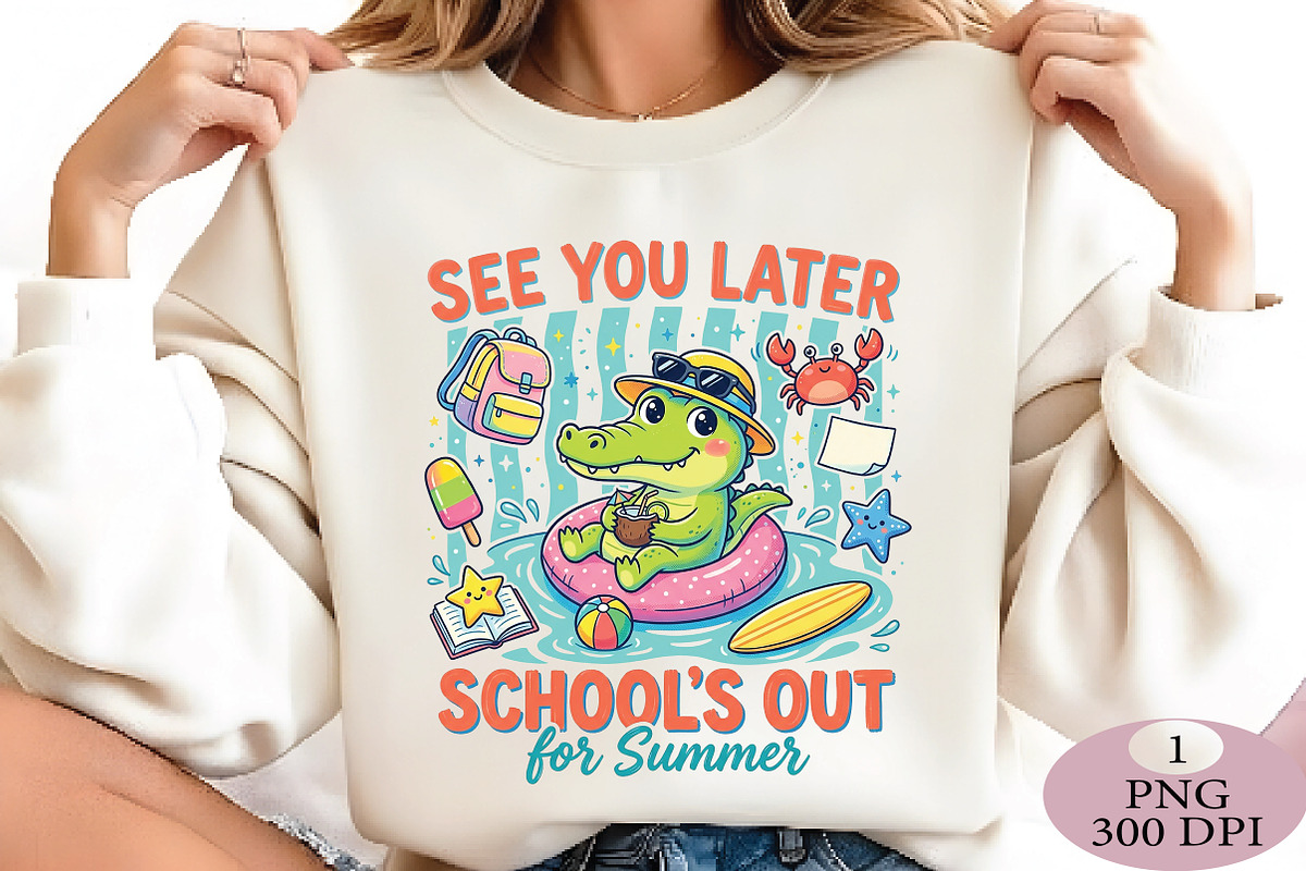 School out Summer Gator Funny PNG, an Illustration by Daily.Designs (Photo 4 of 5)
