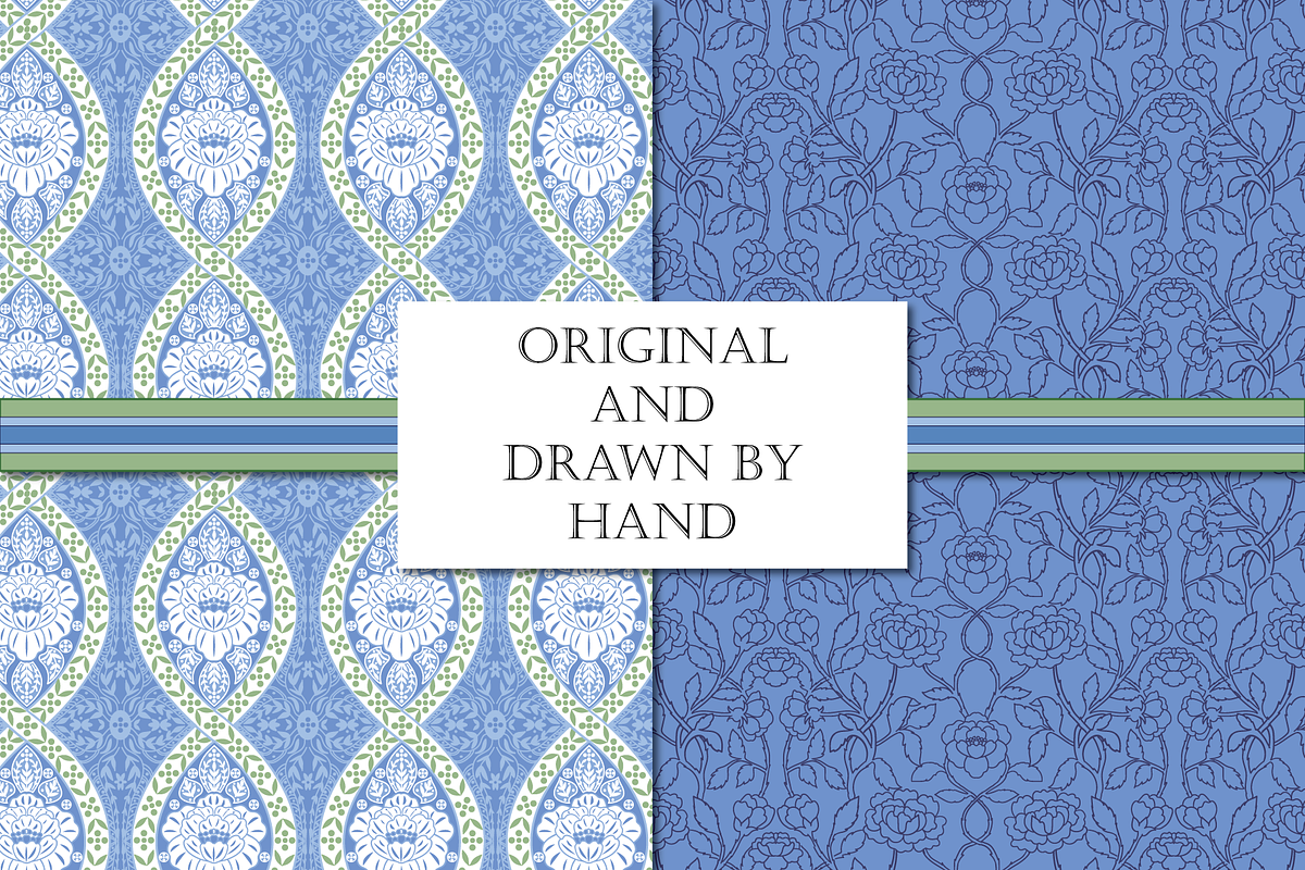 William Morris Blue & Green Pattern2, a Pattern Graphic by RachelStudio (Photo 5 of 10)