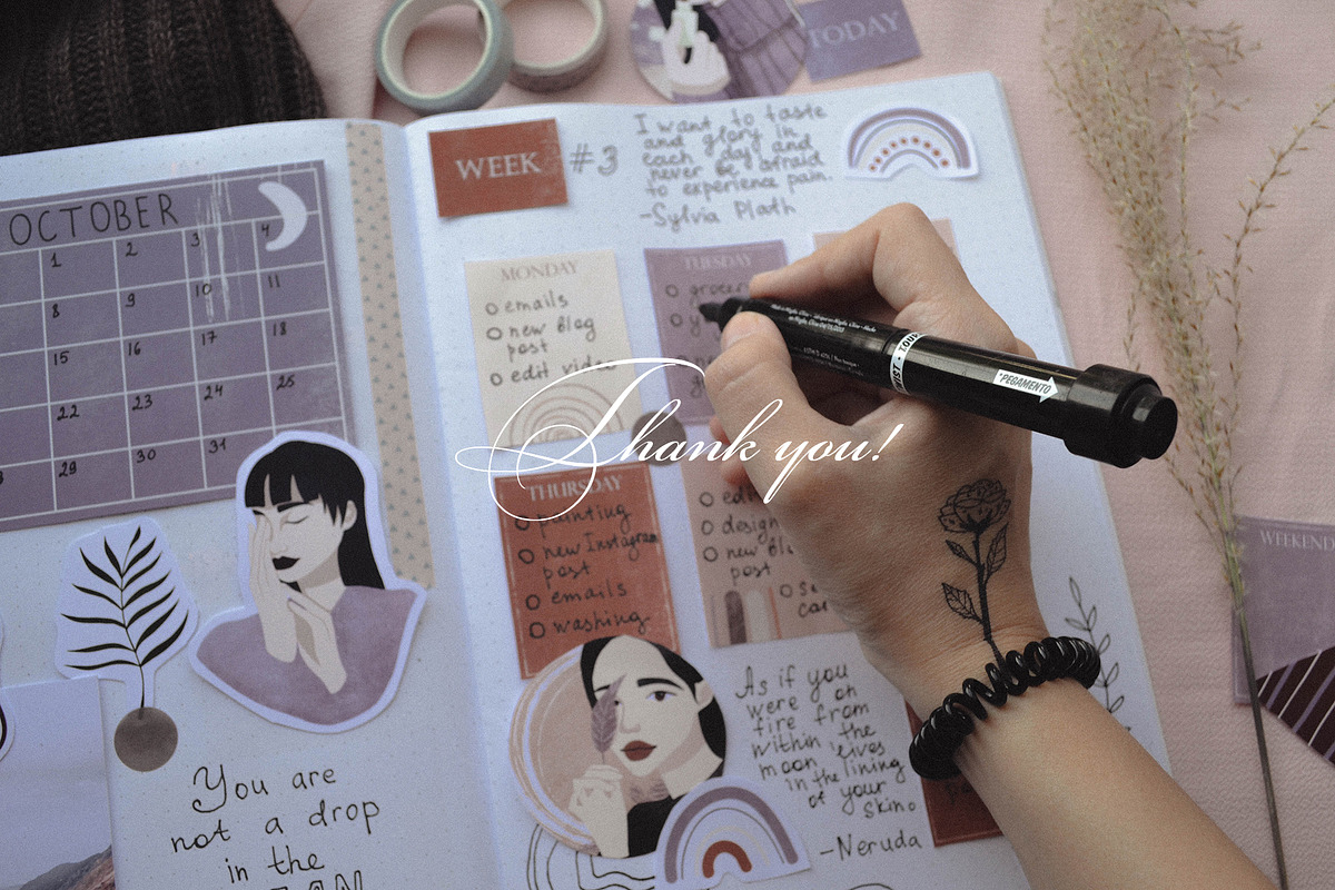 Modern bullet journal, a Stationery Template by Scarlet Heath Art (Photo 9 of 9)