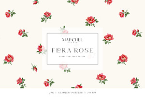 Flora Rose, Watercolor Floral Roses