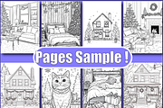 Christmas Home Interior Coloring, an Animal Illustration by Printable Design Store (Thumbnail 2 of 3)