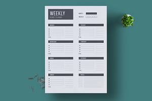 Weekly Planner  Template Layout, a Stationery Template by MightyDesign