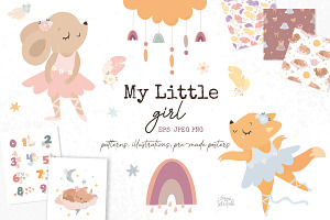 Little Ballerina. Clipart & Patterns