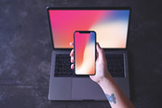 iPhone X and MacBook Mockup, an iPhone Mockup by mwsart (Thumbnail 1 of 2)