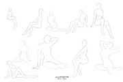 Procreate female pose stamps, a Brush Add-On by MajorArtTm (Thumbnail 2 of 3)