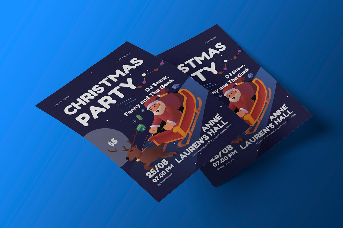 Christmas Party Flyer Template, a Flyer Template by Neermana (Photo 3 of 4)