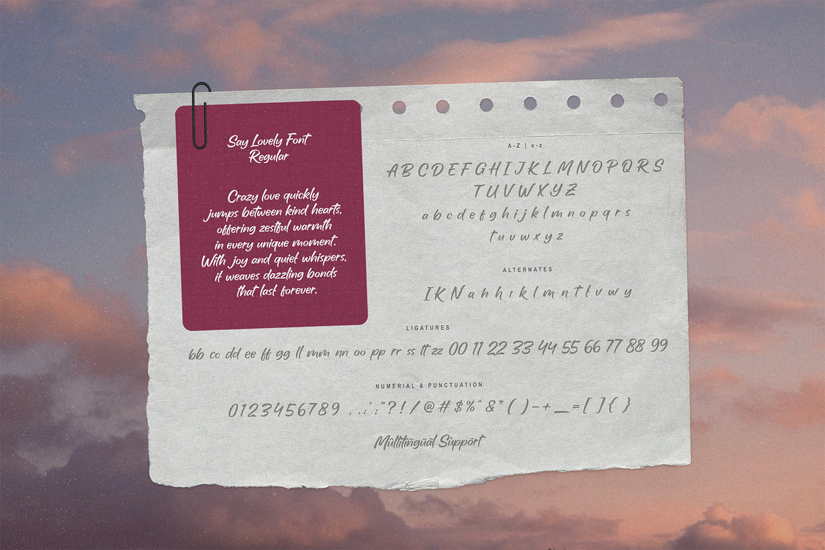 Say Lovely - Handwritten Script Font, a Font by Subectype Studio (Photo 14 of 15)