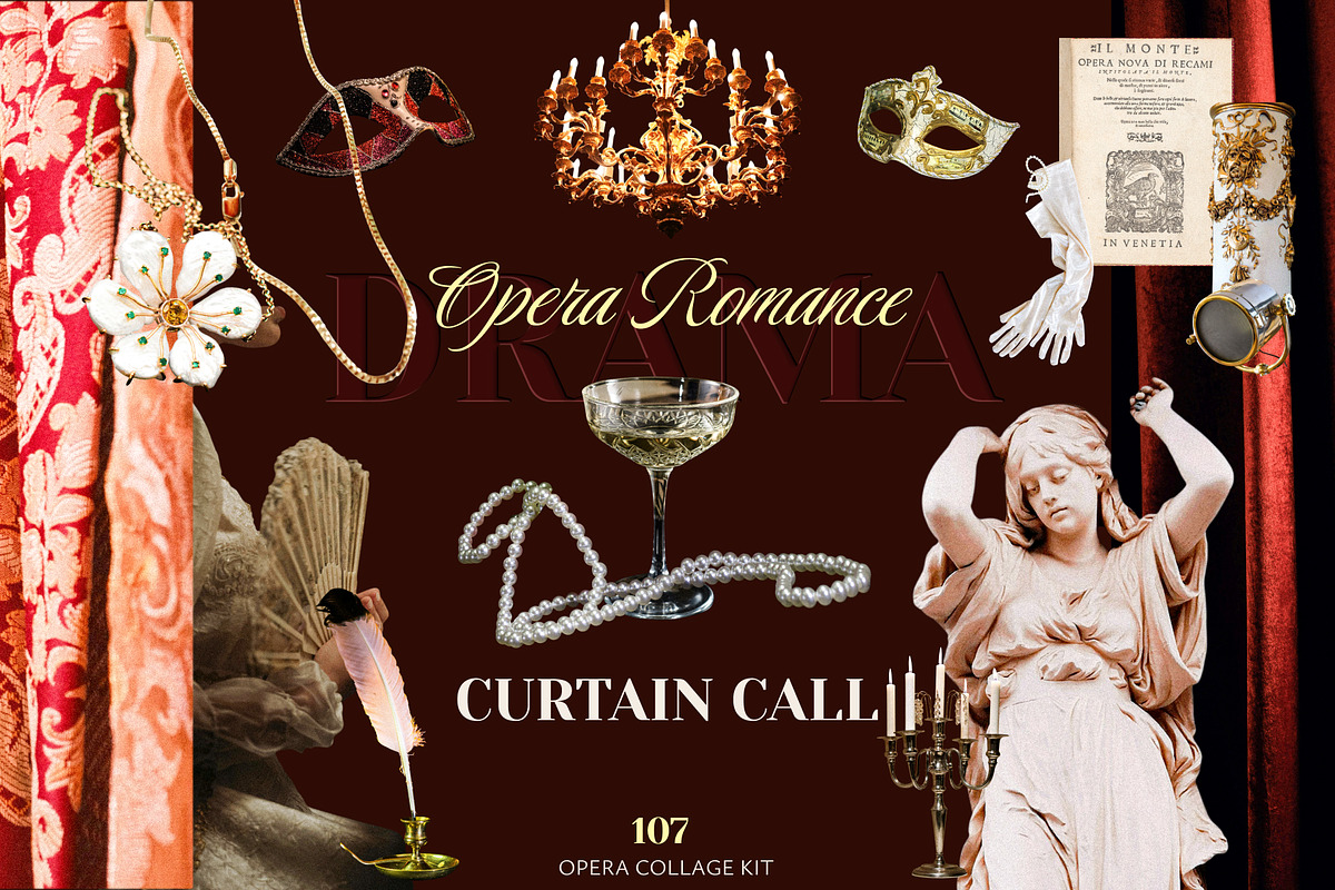 Curtain Call — Opera Collage Kit, an Object Graphic by Anzhelika (Photo 1 of 10)