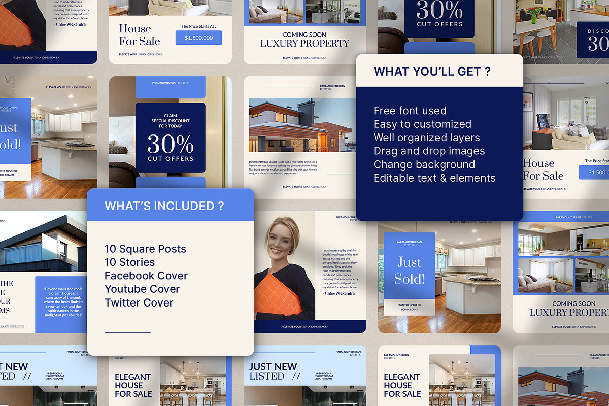 Real Estate Social Media Kit, a Social Media Template by prajapixels (Photo 2 of 6)