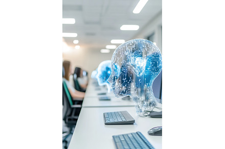 Futuristic ai concept in school or, a Technology Photo by Lermont51