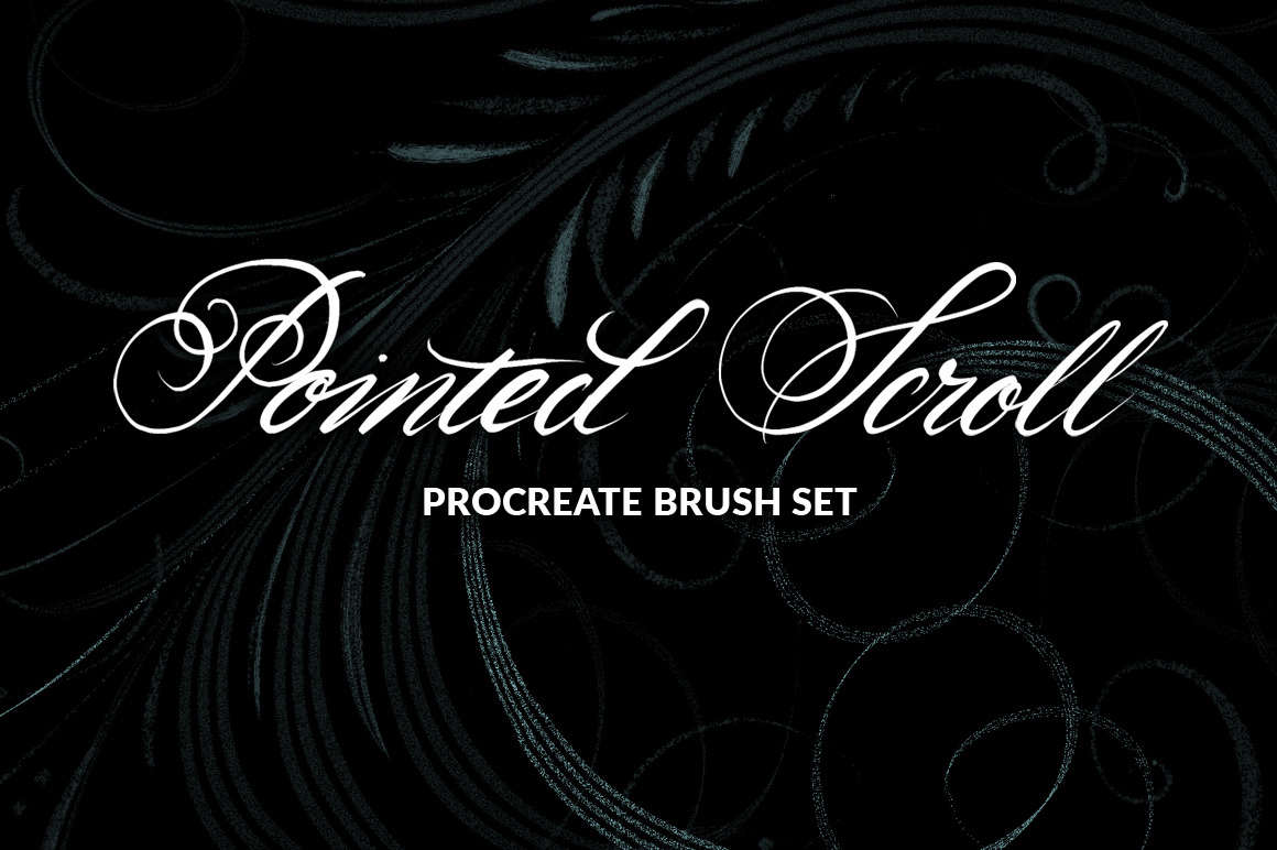 Pointed Scroll Procreate Brush Set, a Brush AddOn by Jake Rainis