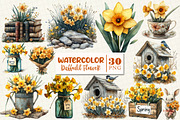 Daffodil Flower Clipart, a Work Illustration by OK Design (Thumbnail 1 of 3)