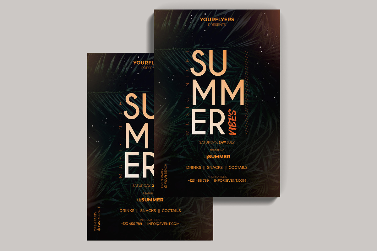 Summer Music Party PSD Flyer, a Flyer Template by Naim Selmani (Photo 3 of 3)