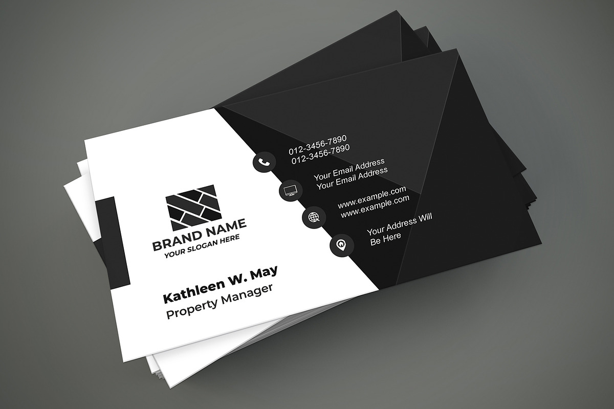 Black and White Business Card Template preview 4