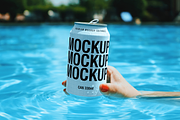 Drink Can Mockup - Pool Scene, a Packaging Mockup by TD Mockup (Thumbnail 2 of 2)