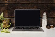 Yoga and Ivy Laptop Mockup, a Books & Magazine Mockup by Ashley Alexandra Design (Thumbnail 2 of 6)