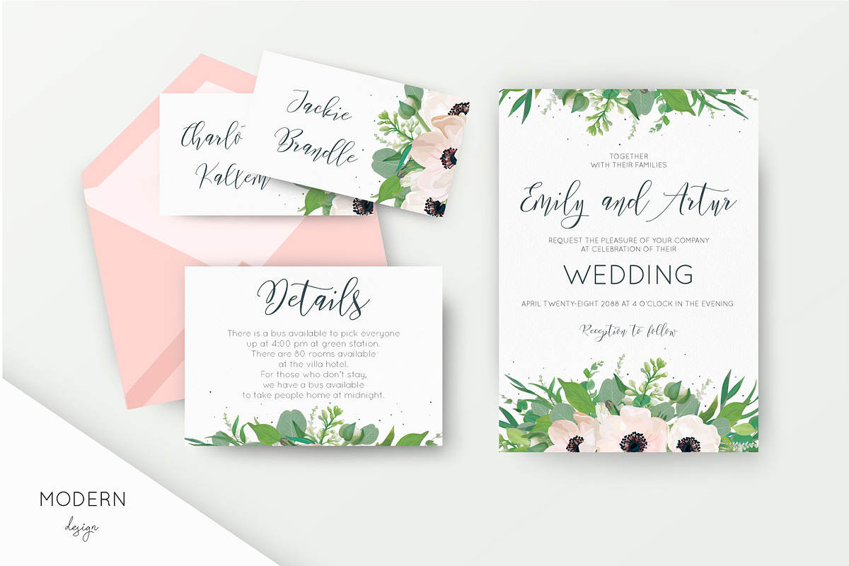 Wedding suite - Lovely Anemone, a Card Template by Alewiena (Photo 4 of 9)