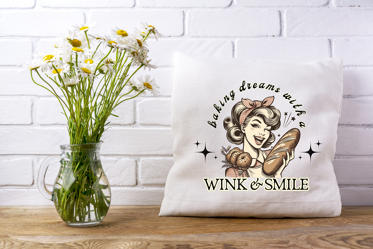 10 Retro Bakery Girl Quotes Bundle, a Food Illustration by ClipArtTime (Photo 3 of 4)