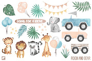 Watercolor Jungle Drive By, an Animal Illustration by Roodi and Bear (Thumbnail 2 of 4)