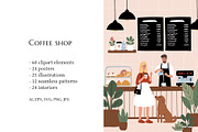 Dog Friendly Coffee Shop Scenes, a Person Illustration by LyubovZaytseva (Thumbnail 2 of 20)